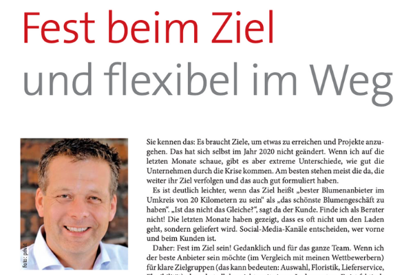 Design ohne Titel G&V Artikel Fest beim Ziel und flexibel im Weg